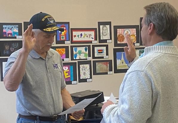 2024 6-5 don being sworn in after being elected to the hartford joint 1 scool board by district administrator, mark smits.jpeg